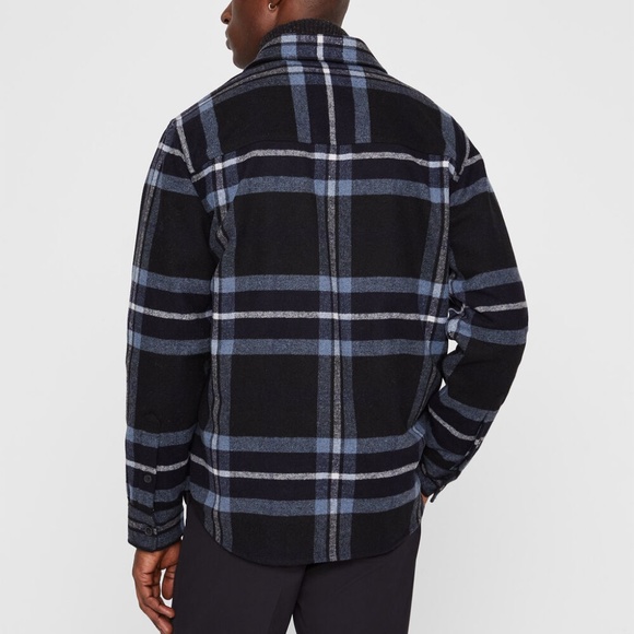 Long Sleeve Cozy Plaid Overshirt - New With Tags - NEVER WORN - Black - Picture 2 of 5